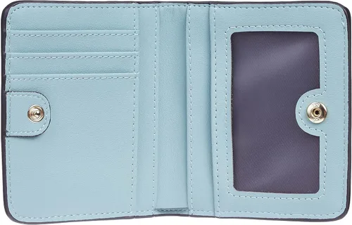Vista 4 de Gostwo - Cartera compacta de piel genuina de lujo para mujer con bloqueo de RFID y ventana de identificación