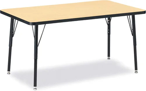 Vista 23 de Berries Mesa rectangular para actividades, altura A, Gris/Negro/Negro, 1