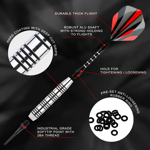 Vista 2 de Steel Tip Darts Set 18 Grams15 Pack Steel Barrels