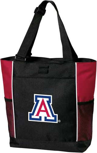 Vista 10 de Broad Bay Official Arizona Wildcats Zippered Tote Bag University Logo, 600D Polyester Canvas, Adjustable Web Handles, Front Pocket, Side Mesh