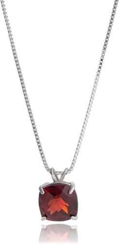 Vista 35 de MAX + STONE Cushion Cut Gemstone Necklace 8mm Solitaire Birthstone Necklace for Women Gemstone Pendant Necklaces with 18 inch Box Chain