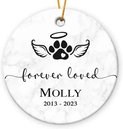 Vista 13 de Regalos conmemorativos personalizados para mascotas por pérdida de perro o gato, adornos de duelo de mascotas, decoración de Navidad, adorno