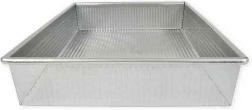 Vista 3 de USA Pan Bakeware - Bandeja rectangular para hornear pasteles, 9 x 13 pulgadas, revestimiento antiadherente y de liberación rápida, acero aluminizado