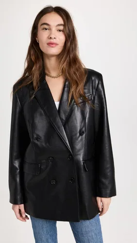 Vista 2 de Pistola Denim Blazer romano de piel sintética para mujer