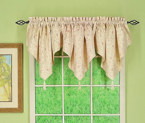 Vista 14 de Today's Curtain Madison - Cenefa reversible con botones, 20 pulgadas de largo, color burdeos