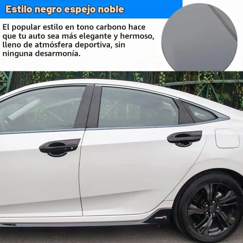 Vista 4 de Accesorios exteriores personalizados para Honda Civic Hatchback/Type R 2016 2017 2018 2019 2020 2021 ABS manija de puerta cubierta de tazón