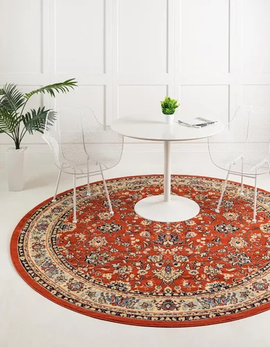 Vista 37 de Unique Loom Sialk Hill Collection - Alfombra de área Washington (6' 1" x 9' Rectángulo Burdeos/Crema)