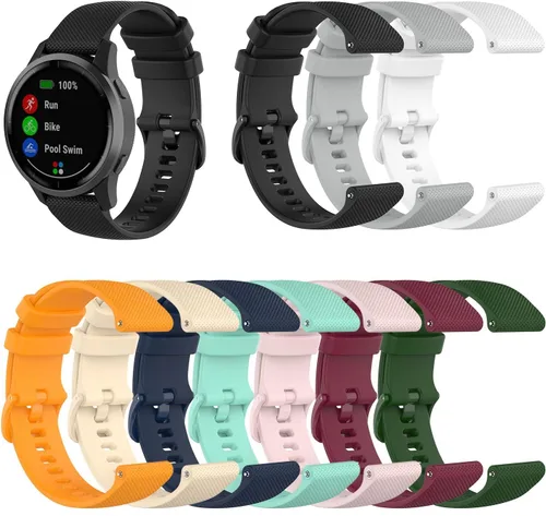 Vista 2 de Compatible con Garmin Venu 2, correa de repuesto de silicona de liberación rápida de 0.866 pulgadas de ancho para Garmin Venu 2/Garmin Vivoactive
