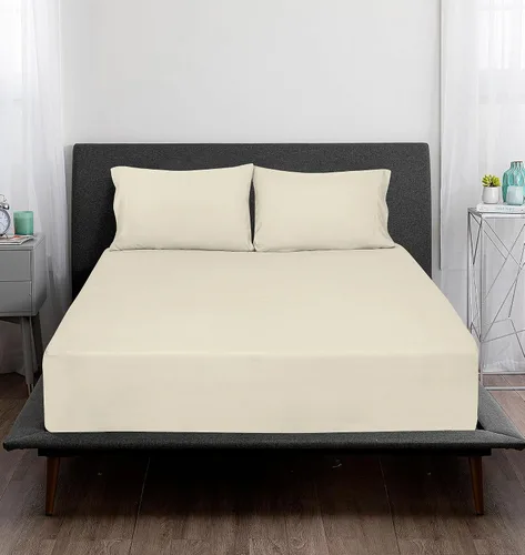 Vista 9 de ROYALE LINENS Juego de sábanas de 300 hilos 100% algodón peinado de fibras largas, 4 piezas, 1 sábana bajera, 1 encimera y 2 fundas de almohada