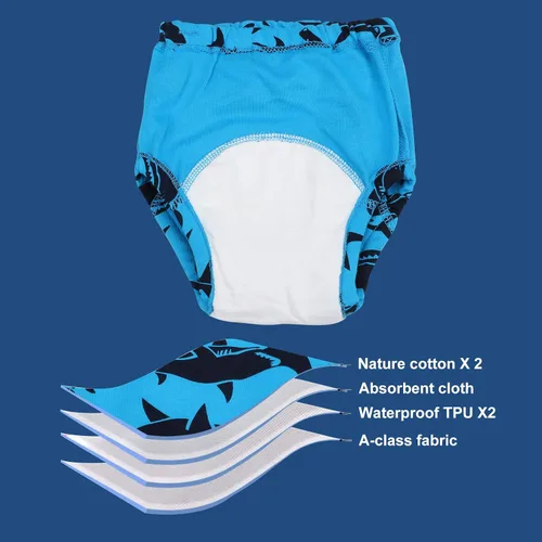 Vista 3 de MooMoo Baby 6 Packs Cotton Training Pants Reusable Toddler Potty Training Underwear for Boy 12M-6T