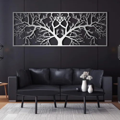 Vista 6 de Arte de pared de metal árbol de la vida, arte de pared de árbol de la vida, decoración de pared de ramas de árbol, colgante de pared de metal