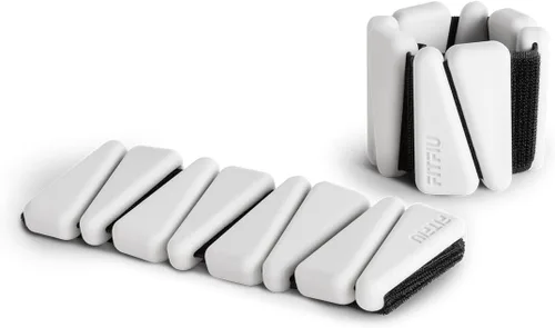 Vista 3 de Fitfiu Kit de fitness de 2 pulseras de pesas de 1.10 libras cada una de Acer en silicona blanca suave para añadir resistencia en muñecas y tobillos