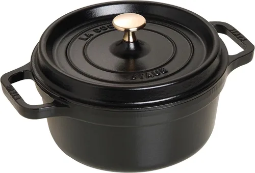 Vista 14 de Staub olla de hierro cocotte redonda de 6-1/4 cuartos de galón, Albahaca