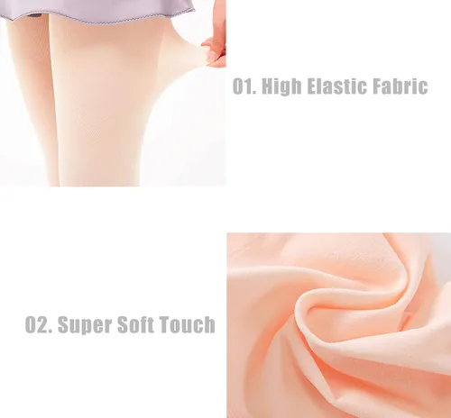 Vista 5 de MdnMd Girls' Women's Ballet Tights Ultra Soft Convertible Dance Leggings Transition Tights for Toddler Kids Adult