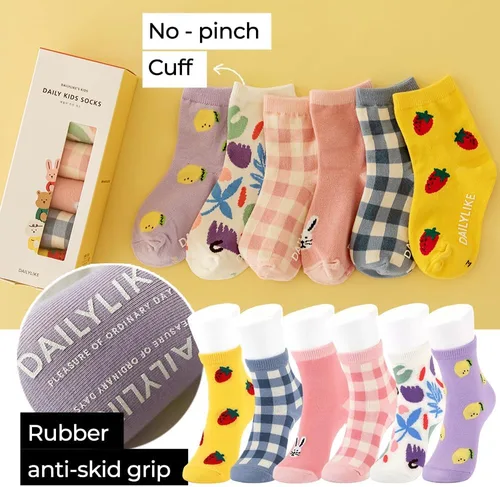 Vista 3 de Baby Boys Girls Non Slip Grip Ankle Socks with Anti Skid Grippers for Infants Toddlers Kids 6 Pairs