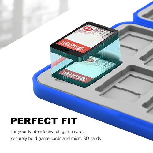 Vista 4 de FYY Nintendo Switch Game Case - Nintendo Switch Game Holder for Nintendo Switch Cartridge Case with 24 Game Card Slots & 48 Micro SD Card Slots