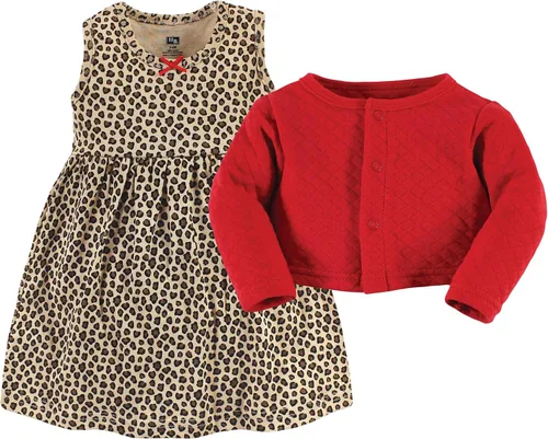 Vista 3 de Hudson Baby Girls' One Size Quilted Cardigan and Dress