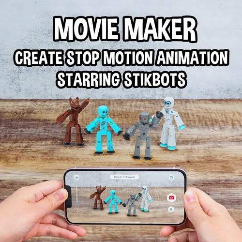 Vista 6 de Zing Stikbot Monster Werewolf & Cyborg Pack, Juego de 6 figuras de acción coleccionables de monstruos Stikbot, animación Stop Motion, ideal