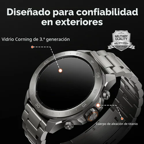 Vista 3 de mibro GS Explorer S Titanium - Reloj inteligente GPS para exteriores con Plata de titanio