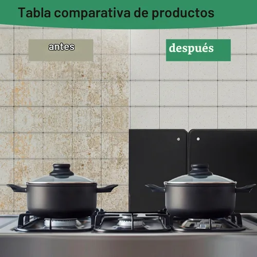 Vista 6 de Guardia contra salpicaduras negra grande de 2 piezas de 2 lados para freír en la estufa, protector contra salpicaduras de aceite para cocinar
