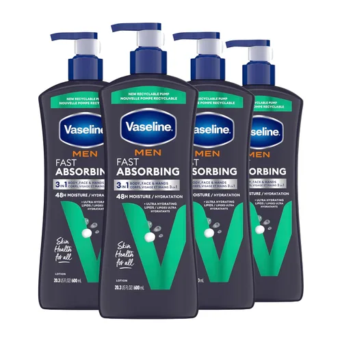 Vista 11 de Vaseline Loción hidratante curativa para manos y cuerpo para piel seca o agrietada Loción no grasa de absorción rápida para hombres 20.3 onzas