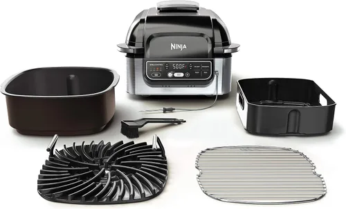 Vista 11 de Ninja Foodi Pro 5 en 1 con sonda inteligente integrada para uso en interiores, freidora de aire de 4 cuartos, para asar, hornear, deshidratar