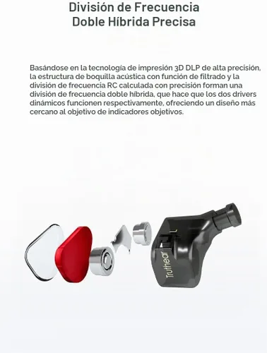 Vista 5 de Fanmusic TRUTHEAR x Crinacle Zero:RED Audífonos en el oído con controladores duales dinámicos con cable de 0.78 2Pin