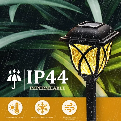 Vista 6 de GIGALUMI Paquete de 6 luces solares impermeables para exteriores, luces LED solares de jardín, decoraciones al aire libre, decoración de jardín