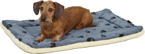 Vista 7 de Cama reversible para mascota, diseño en lana para perro o gato , Azul