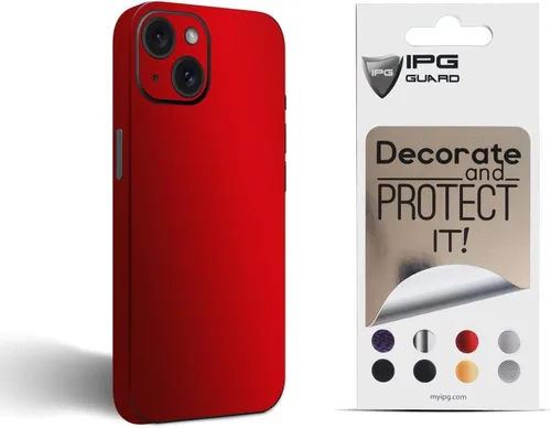 Vista 7 de IPG Compatible con iPhone 15 Plus, parte trasera y laterales de vinilo de fibra de carbono, protección completa, protección contra arañazos