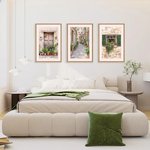 Vista 275 de FWIEXA Juego de Arte de Lienzo Bohemio Enmarcado para Pared, Cuadros Botánicos Verde Salvia Decoración de Pared, Impresiones de Arte de Plantas