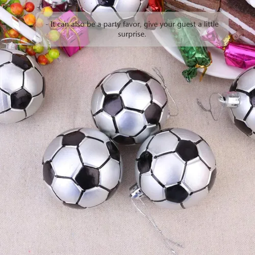 Vista 5 de 12 piezas de suministros de fiesta de fútbol pelota de fútbol rugby adornos colgantes decoraciones de bolas temáticas de deportes decoraciones