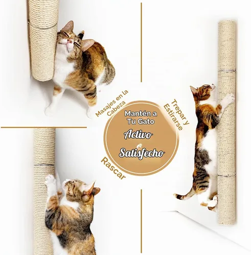 Vista 5 de xympo Rascador de Pared Montado de 86 cm para Gatos, Poste de Rascado de Sisal