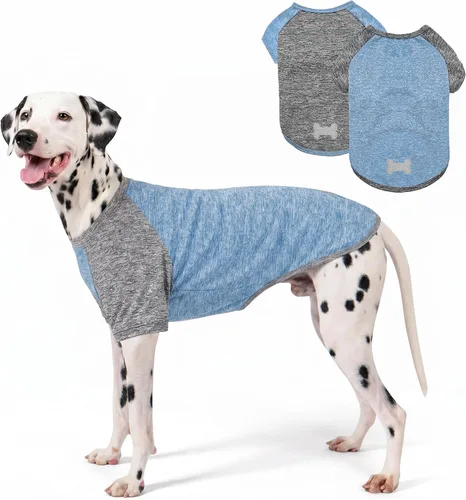 Vista 14 de KYEESE Paquete de 2 camisas para perro con mangas, camisetas ligeras de protección solar de secado rápido para perros pequeños con piel sensible