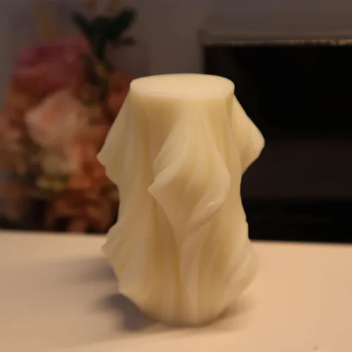 Vista 5 de Molde de vela torcida de onda geométrica de pilar irregular de silicona para velas de jabón, molde de fondant para pastel de caramelo de chocolate