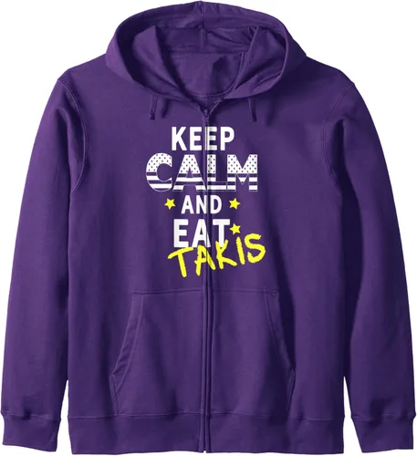 Vista 8 de Let's wear Keep Calm and iss Takis - Sudadera con capucha con cremallera, Negro
