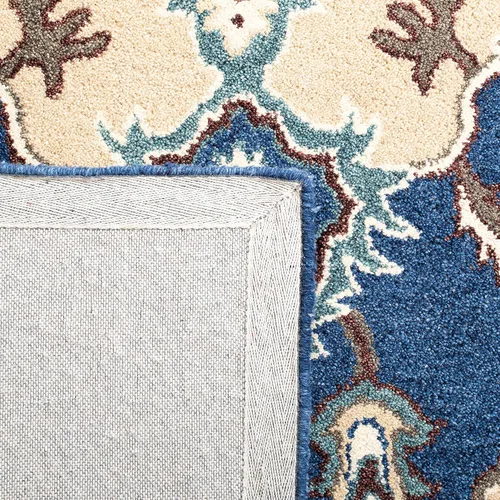 Vista 7 de SAFAVIEH Antiquity Collection - Alfombra de pasillo, 2 pies 3 pulgadas x 8 pies, azul y marfil, hecho a mano, lana oriental tradicional, ideal