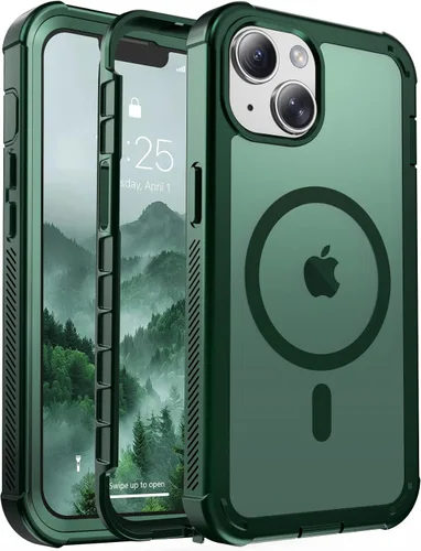 Vista 57 de jaroco - Funda magnética compatible con MagSafe para iPhone 11 de 6.1 pulgadas; protección de grado militar contra caídas, de doble capa