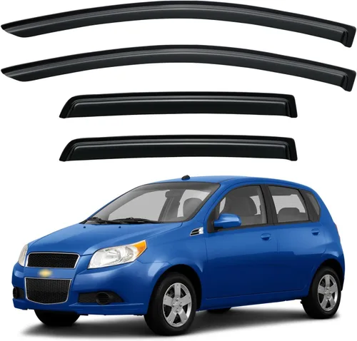 Vista 114 de YQAUTEC - Viseras para ventana, protectores contra la lluvia, compatibles con Subaru WRX 2015-2021, deflectores de viento para ventanas, viseras