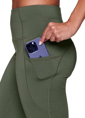 Vista 2 de RBX Leggings con forro polar para mujer, pantalones de yoga con bolsillos, pantalones de gimnasio para clima frío, leggings de longitud completa