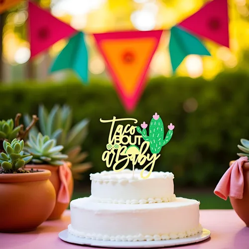 Vista 6 de Sleyberoy Taco Bout a Baby Cake Topper-Fiesta de cumpleaños temática mexicana 、 taco Bout a Baby Shower 、 revelación de género, papel para fiesta