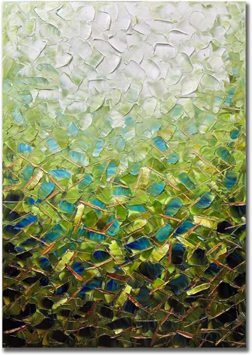 Vista 13 de zoinart Arte de pared 3D texturizado pintado a mano, 24 x 48 pulgadas, pinturas al óleo coloridas abstractas, arte de pared grande para decoración