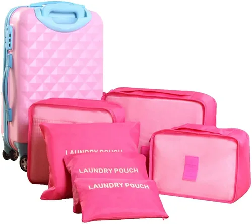 Vista 5 de FiveRen Cubos de embalaje 6 bolsas organizadoras de equipaje de viaje para maletas de mochila