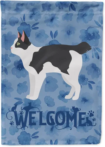 Vista 248 de Caroline's Treasures CK4813CHF - Bandera de bienvenida con gato abisinio azul, manga grande, para porche, para colgar en la pared, poliéster