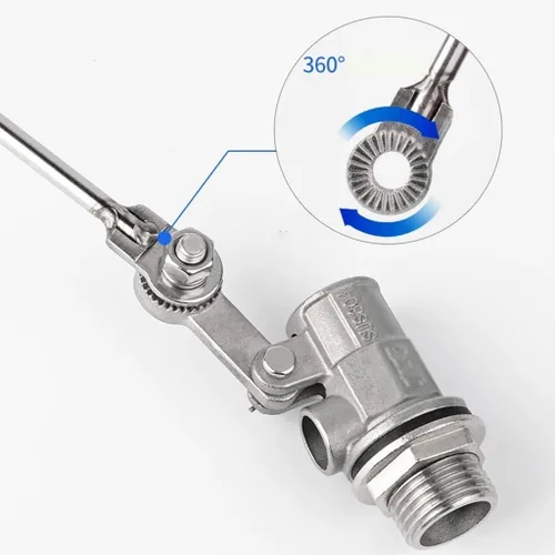 Vista 5 de 1pcs Stainless Steel 304 Adjustable Float Valve，DN15-DN25 Water Level Control Floating Ball Valve Flow Cistern/Expansion(1inch)