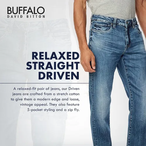 Vista 4 de Buffalo David Bitton Jeans rectos relajados para hombre Auténtico usado