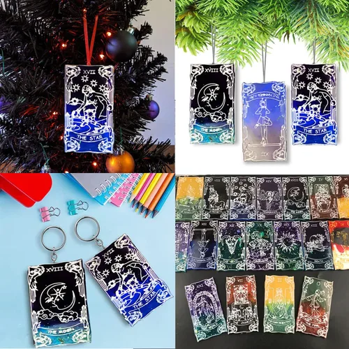 Vista 3 de Moldes de resina para cartas de tarot, 22 moldes de arcanos principales para tarjetas de bricolaje, llaveros, joyas