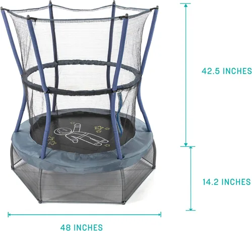 Vista 5 de Skywalker Trampolines Mini trampolín con red de recinto