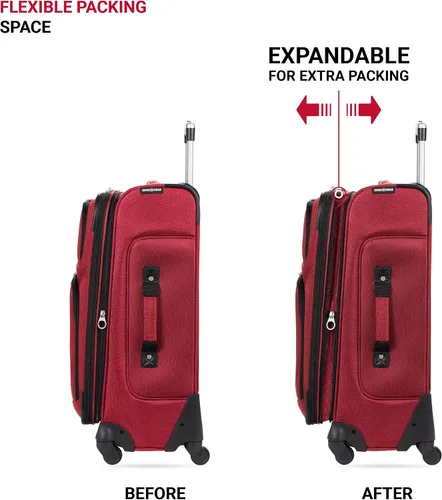 Vista 5 de SwissGear Equipaje expandible Sion Softside, Borgoña, 3 Piece Set (212527), Sion Softside - Equipaje expandible