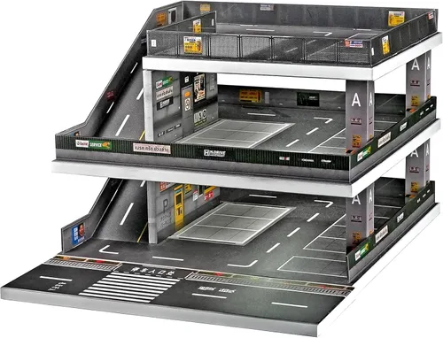 Vista 6 de Vitrina para Hot Wheels: Diorama de garaje de coche de juguete con luces Negro